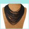 Boho Inspired Multi Layer Leather Rope Necklace For Street Vintage Outfits Style