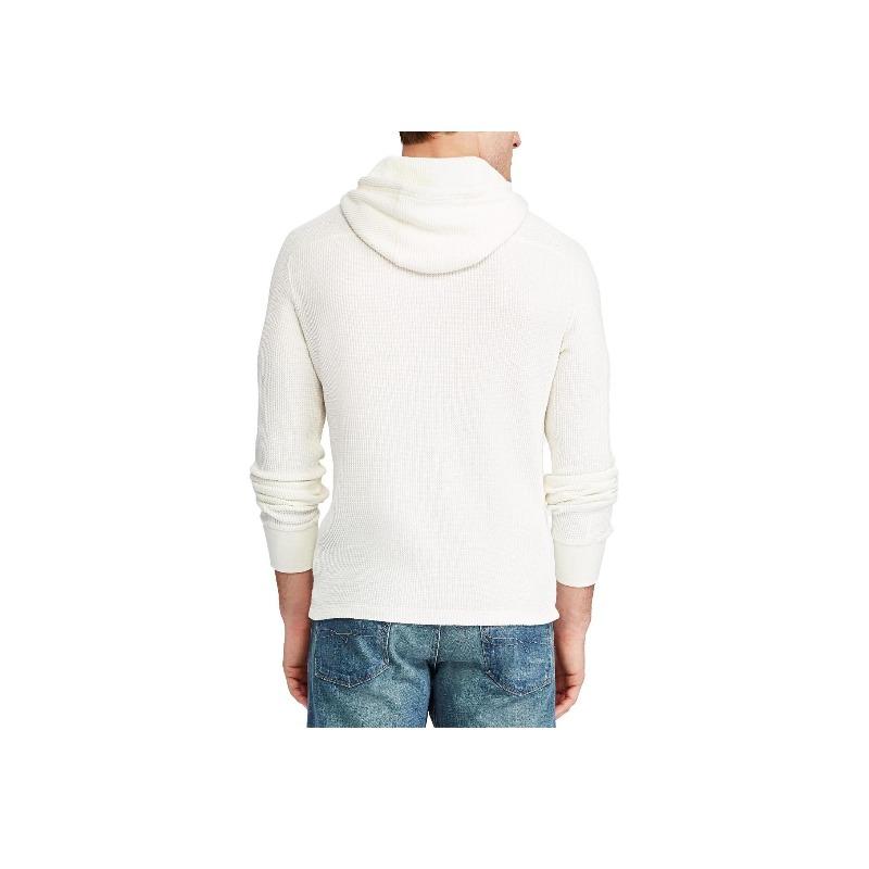 Ralph Lauren Logo Embroidered Hooded Pullover Long Sleeve Sweatshirt Men White 710767962-002