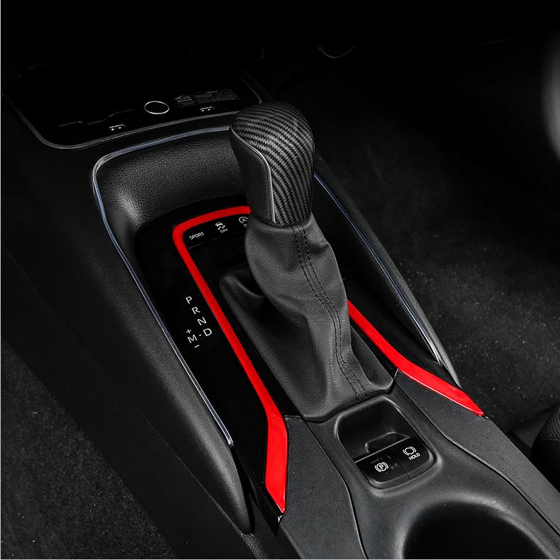 Red Interior Gear Shift Panel Trim For TOYOTA COROLLA -