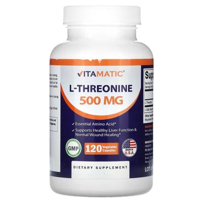 L-Threonin, 500 mg, 120 Gemüsekapseln