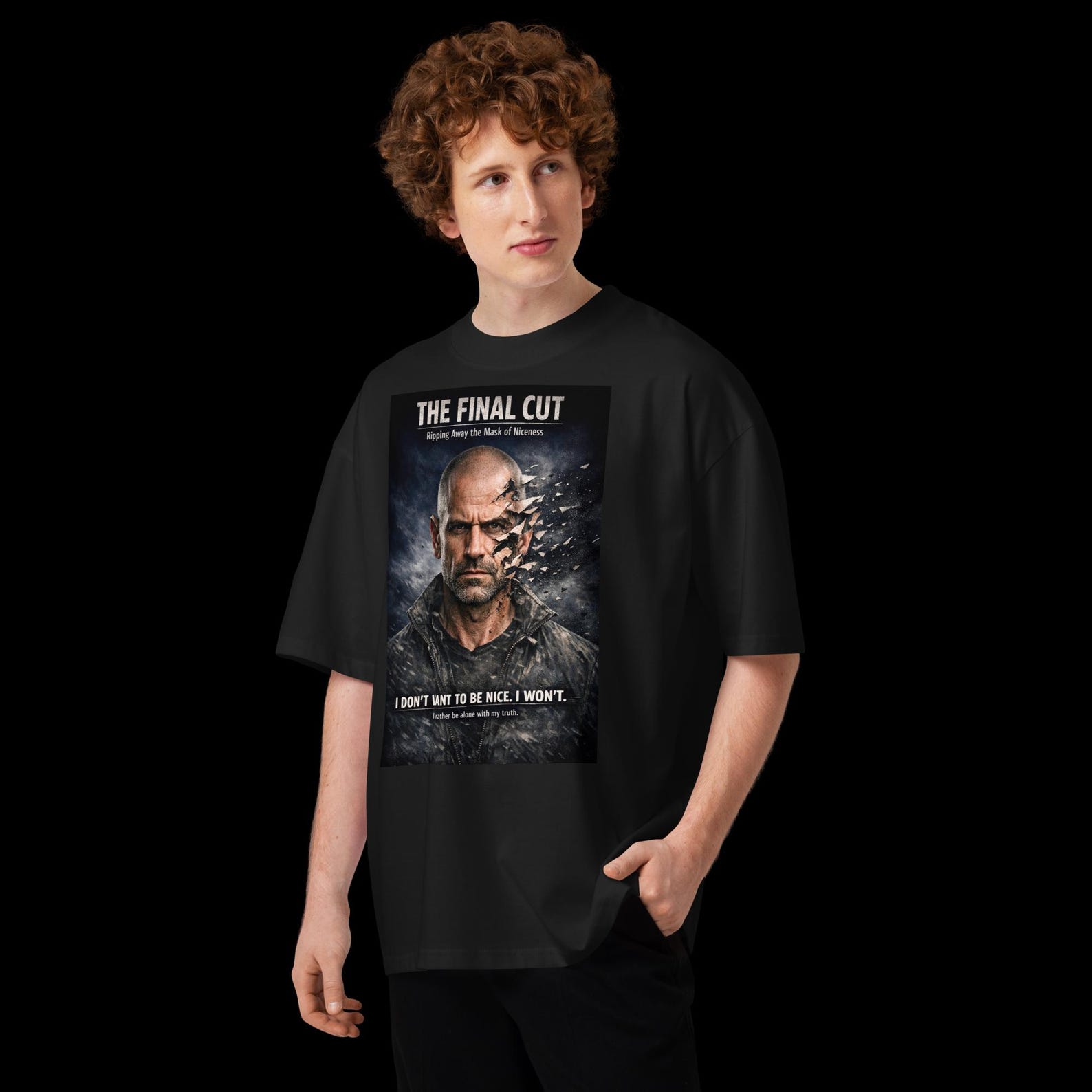 Unisex organic oversized high neck t-shirt - *THE FINAL CUT* S