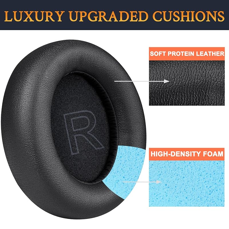 SOULWIT ear pads ear cushion for Anker Soundcore Life Compatible with Q30/Q35 soft protein leather ear cup noise isolation foam head pad comfortable