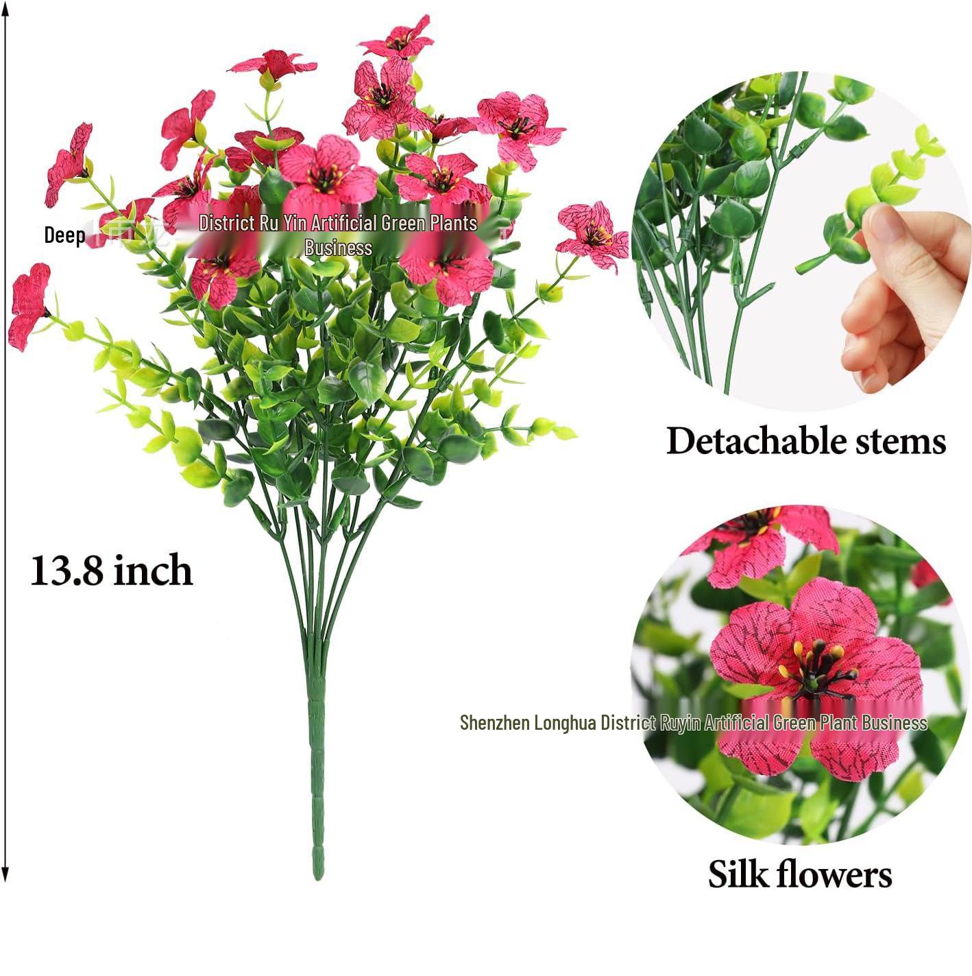 Eucalyptus Violet Artificial Flower Bouquets for Decoration and Floral Arrangements