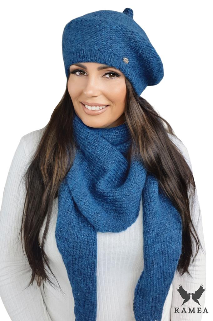 Ofelia - Navy Blue Women' Winter Beret Elegant and Warm Kamea Beret
