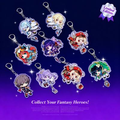 Anime Genshin Impact Acrylic Key Ring Pendant Accessories Featuring Characters Yae Miko Xiao Klee Keqing Kazuha Lumine Premium Quality
