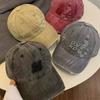 Baseballkappe Trendige Baseballkappe Amerikanischer Retro Rissige Baseballkappe Damen Frühling und Sommer Waschen