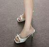 2025 Retro French Square Toe Stiletto Sandals for Women - Elegant Fairy Style