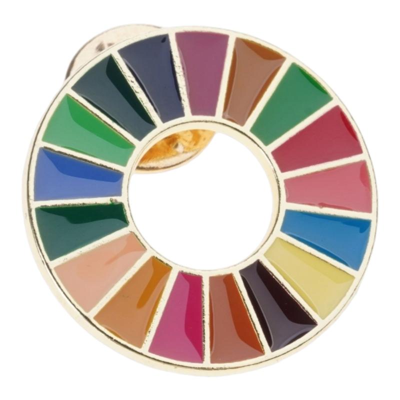

Creative Sustainable Development Goals Brooch Badge Banquet Scarf Pins United Nations SDGs Rainbow Pin Clothes Lapel 1