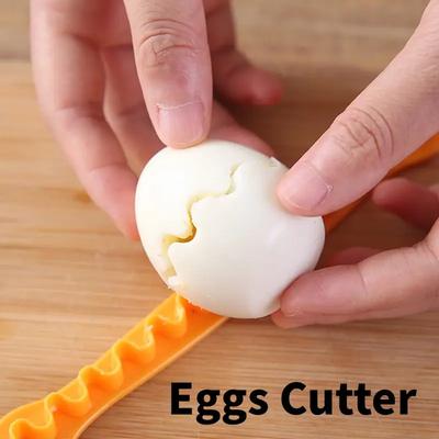 2PCS Fancy Cooked Eggs Cutter Cute Eggshell Shape Making Boiled Eggs Bento Cut Flower Shaper Egg Tools Kitchen Cooking Gadgets 2 Slicing Styles