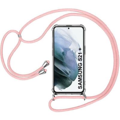 Schutzhülle - BOOLING - für Samsung S21 Plus - Weiches TPU - Rosa Kordel - Kratzfest