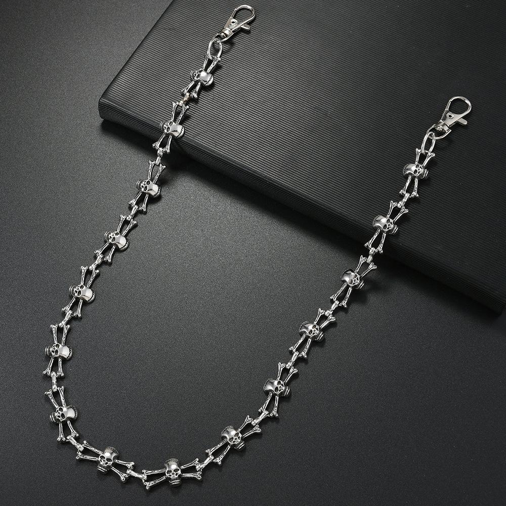 New Punk Hip-hop Style Metal Skull Denim Trousers Chain Hot-Selling Fashion Body Chain Daily Wear Jewelry