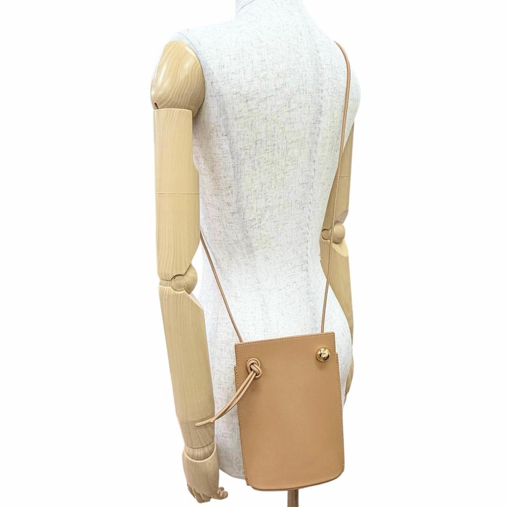 Pristine LOEWE Shoulder Bag Pebble Dice Pocket Anagram Metal warm CPBPR12X01 Used