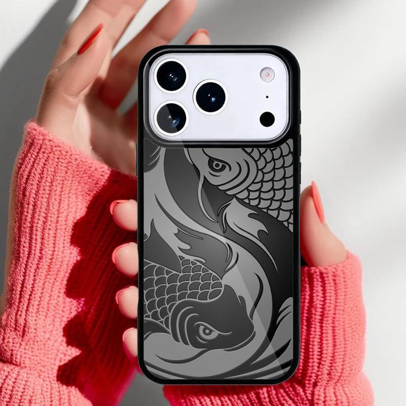 Koi Carp Fish Yin Yang Phone Case for iPhone 17 16 15 14 13 Pro Max Back Cover for 12 11 Pro Coque