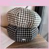 Grid Color Clashing Artistic Vintage Beret Hat Geometric Elements Women Spring