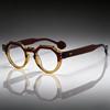 Unisex Retro Color Block Glasses Frame with Anti-Blue Light Lenses