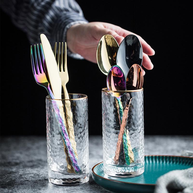 Pahar Collins 300ml Pahar drept Recipient Margine Aurie Cadouri Exquisite Decor Modă Veselă Pahare pentru Băuturi Pahare de Cocktail