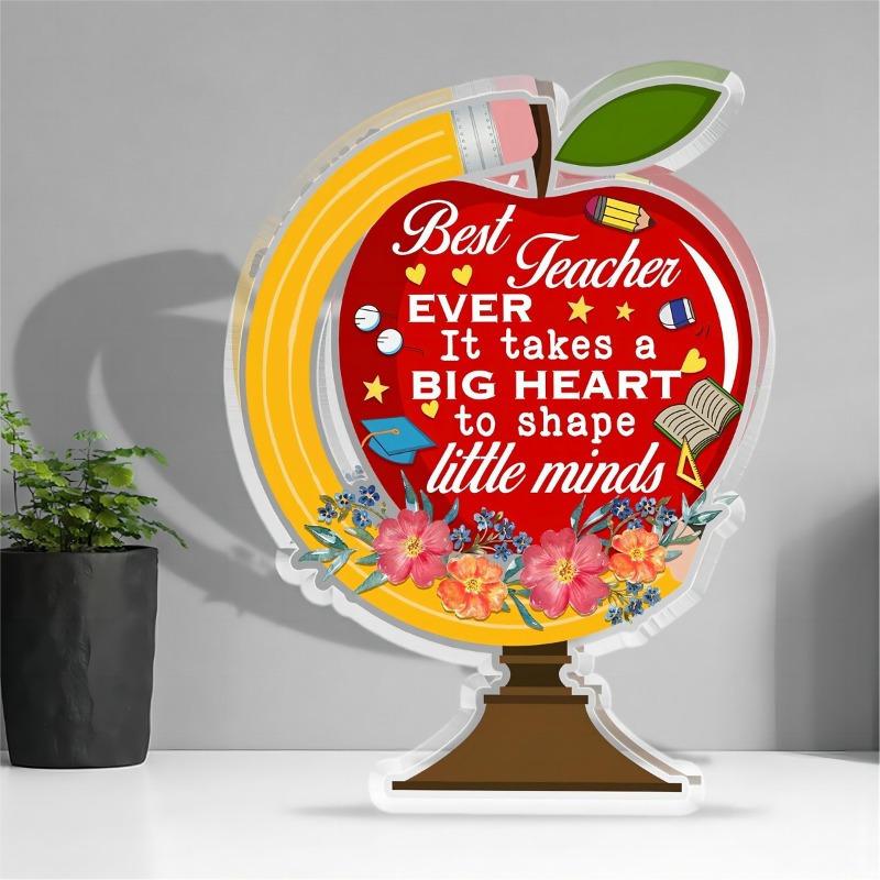 

Teacher Appreciation Acrylic Plaque - Inspirational Desk Gift for Educators & Mentors чистый