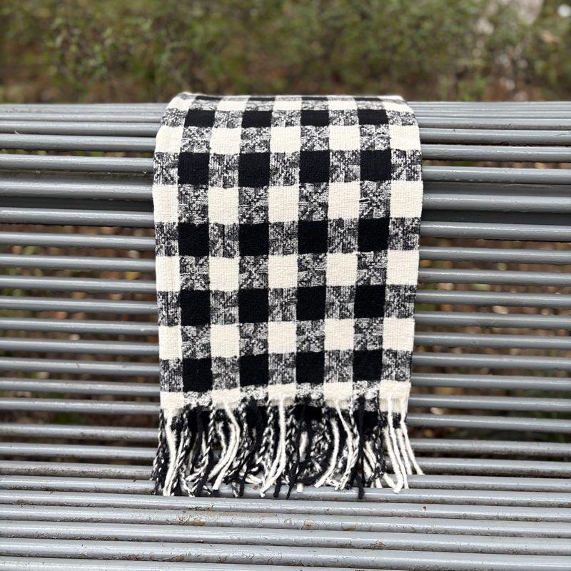 Women's Faux Cashmere Plaid Scarf - Korean Style, Thick & Warm Autumn/Winter Shawl