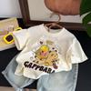 3D Cartoon Character Short Sleeve Cotton T-shirt for Kids