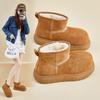 Women's Winter Warm Snow Boots Fuzzy Faux Suede Walking Shoes for Women Casual Anti-Slip Comfortable Chunky Platform Short Booties With Faux Fur Lined