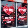 1PC 3D Heart Love Glass Window Stickers Valentine's Day Store Scene Decoration Showcase Background Static Wall Stickers