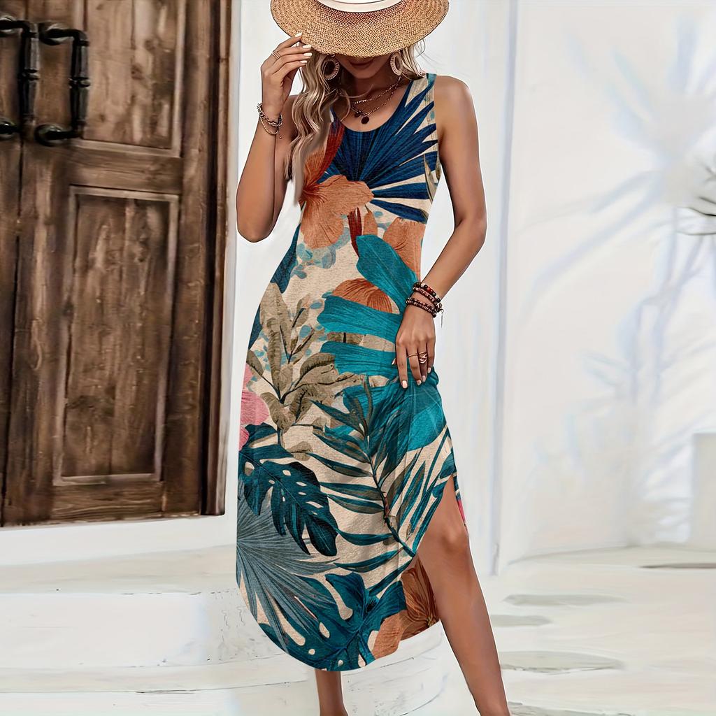 Womens Summer Dresses 2025 Loose V Neck Sleeveless Sundresses Beach Swimsuit Coverup with Pockets Casual Tank Maxi