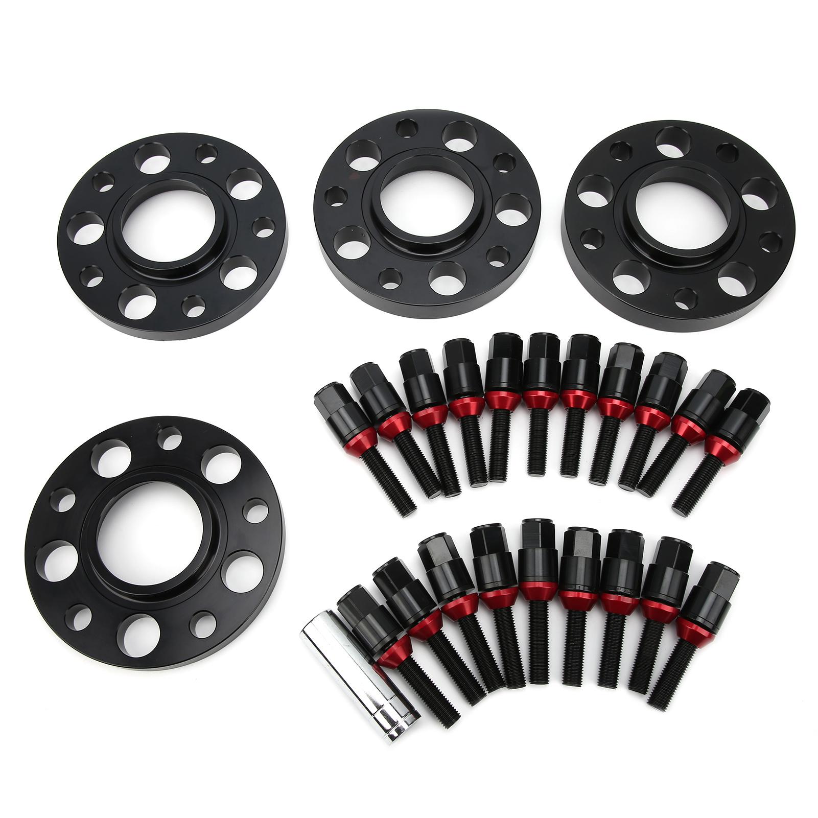 Konnwei Unisex M12x1.5 Hub Centric Wheel Spacers Staggered Kit With Lug Bolts Accessory Fit For 1 3 5 6 7 Series E82 E30 E36 E60