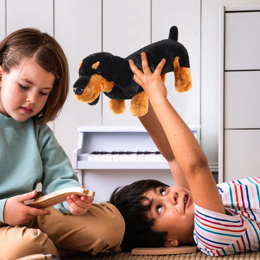 32cm Dachshund Dog Stuffed Animal Plush Toys Sausage Dog Dolls 3D Dog Plush for Girls Birthday Xmas Bedtime Gifts Kids Toy Funny