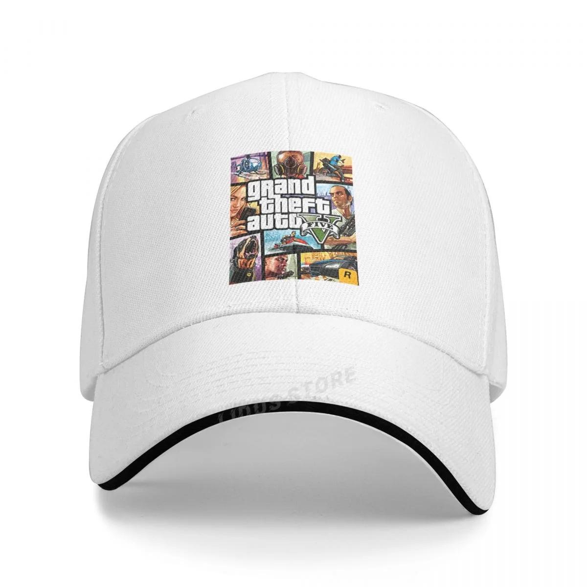 ГОРЯЧАЯ Игра Gta Street RPG Мужская Женская Бейсболка Gta Grand Theft Auto Печатная Кепка Модный Бренд Любители Игр Кепки Grand Theft Auto Adjustable белый