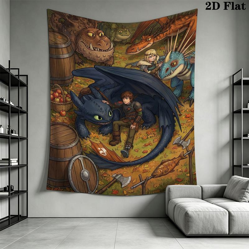 Come Allenare un Drago Arazzo da Parete Appeso Estetico Coperta in Tessuto Stampato Arazzi Decorativi per Camera da Letto Soggiorno Arredamento per la Casa