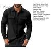 Autumn Coat Men Jacket Lapel Long Sleeve Single Breasted Casual Comfortable with Flap Pockets Solid Color Spring Versatile Outerwear