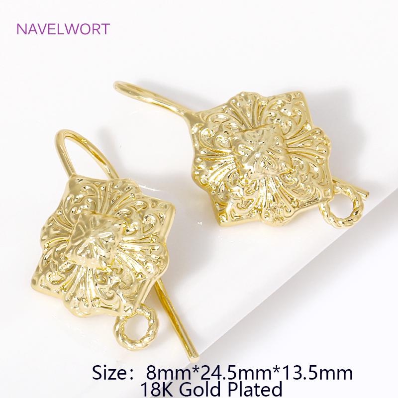 

2/4/6Pcs 18K Gold Plated Earrings Hooks Ear Wire,Brass Metal French Earring Hook For DIY Women s Jewelry Earwires Findings 2 pieces