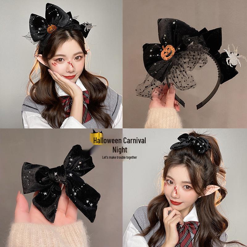 Bandeau Citrouille d'Halloween Squelettique & Pinces à Cheveux Mignonnes pour Enfants
