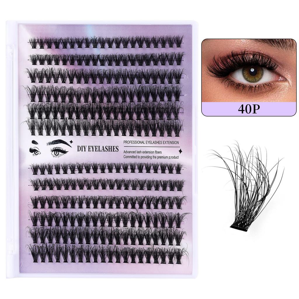 Diy Segmented Fried Hair Single Cluster False Eyelashes 12 Rows Large Capacity Daily Makeup