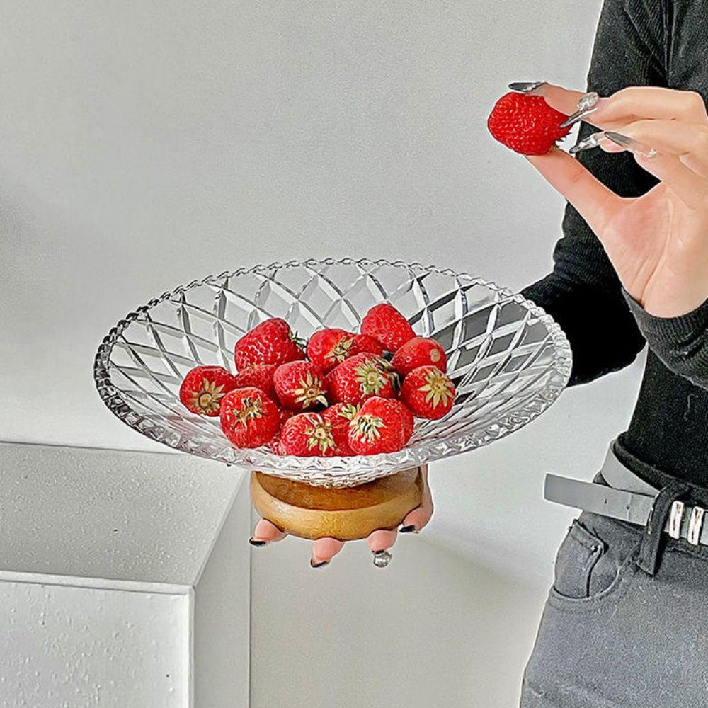 Large Capacity French Glass Berry Tray Decorative Dry Fruit Placed Tray  for Snacks Candy