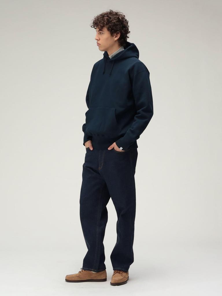 Beams Plus Denim Size 38210040791 Men's Wide-Leg 5-Pocket Pants, Indigo, L,