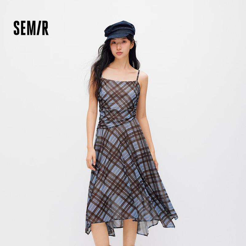Semir Plaid Pleated Cami Dress