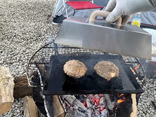 (17) Steaming Lid for Robata Grills and Aburiya Grills, Suitable Size for BBQ Iron Plates, 150mm X 250mm, Height 60mm