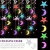 1pc Star/Moon Shaped Wind Chime With Solar LED Light Outdoor Balcony Colorful Hanging Lamps For Home Garden Yard Walkway Decor