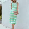Ladies Casual Fashion Sexy Comfortable Cool Sleeveless Striped Knitted Dress