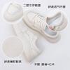 Internet celebrity leather sports shoes women's versatile casual soft-soled white shoes thick-soled panda color matching breathable women's shoes 