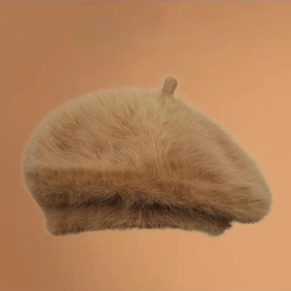 Keep Warm Painter Caps Plush British Beanie Hat Comfortable Women Berets  Girls