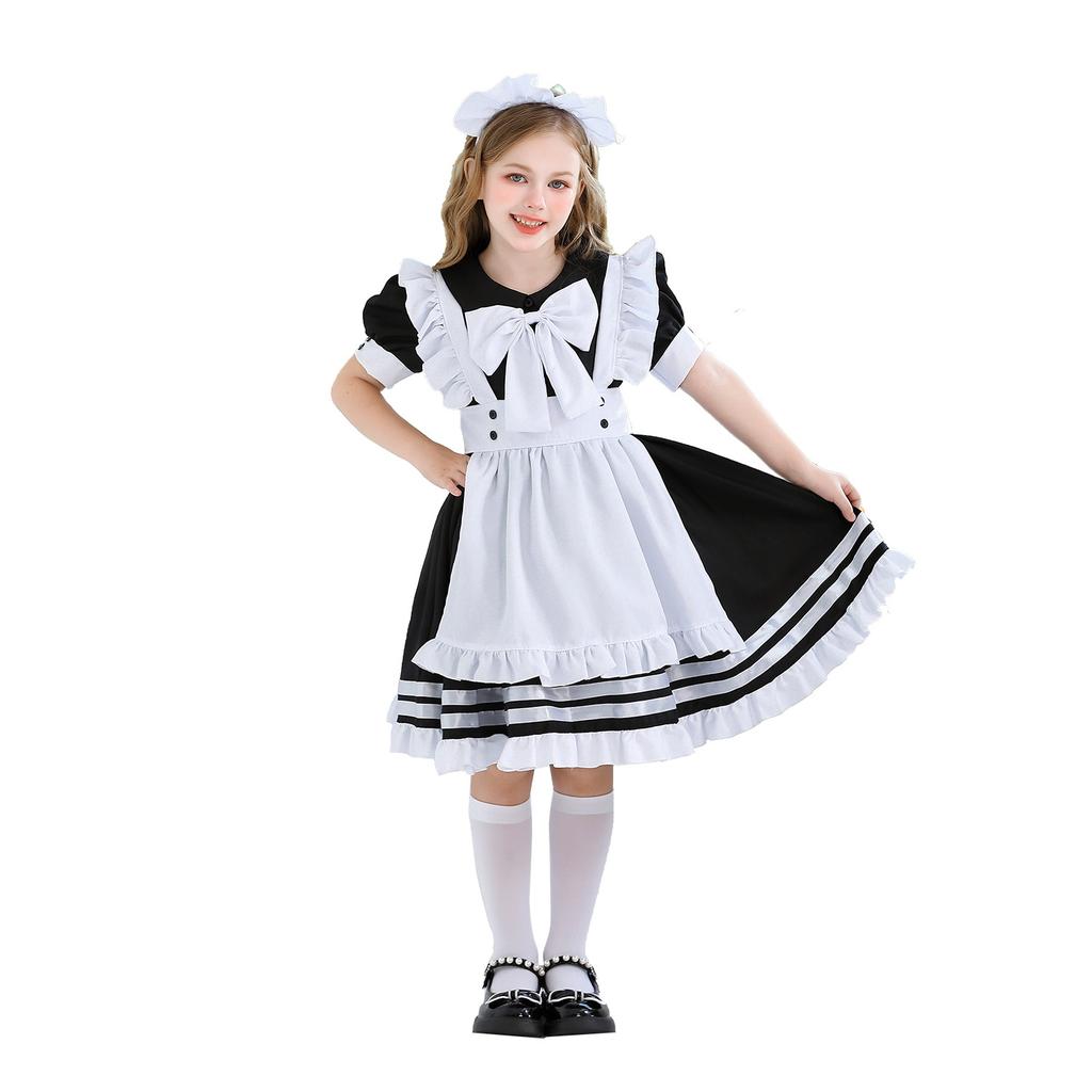 Halloween children's costume black maid costume girl children's clothing lolita dress princess girl lolita