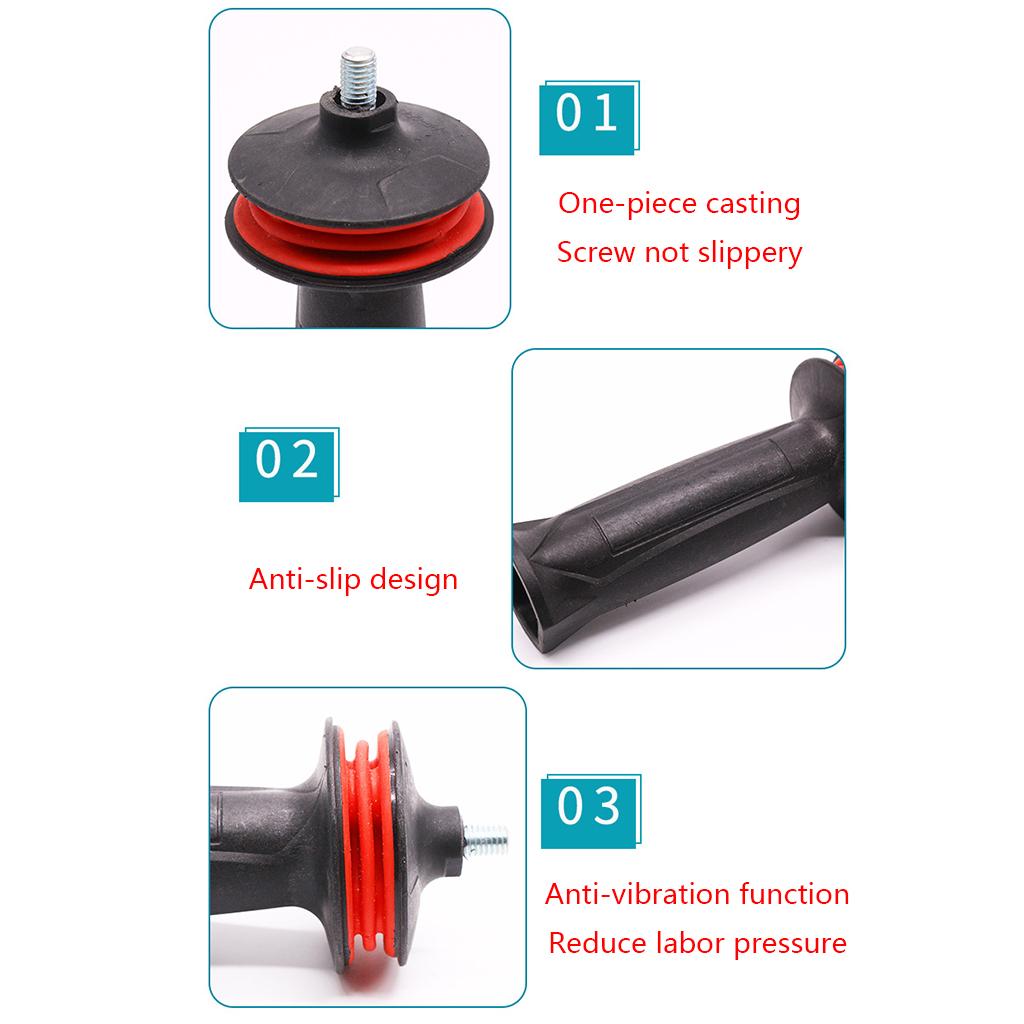 Thread Auxiliary Side Handle 10mm Polishing Machine Handle Angle Grinder Non-slip Shock-absorbing Handle Replacement