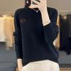 Neck Sweater for Women In Autumn and Winter Style, Fashionable, Loose and Versatile Cashmere Knitted Base Shirt, Warm and Skin-friendly Sweater