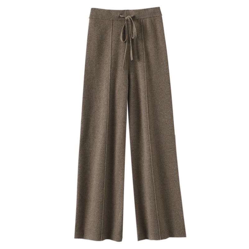

Women s 2022 Autumn/Winter Wide-Leg Cashmere Wool Floor-Length Pants with Elegant Drape Large