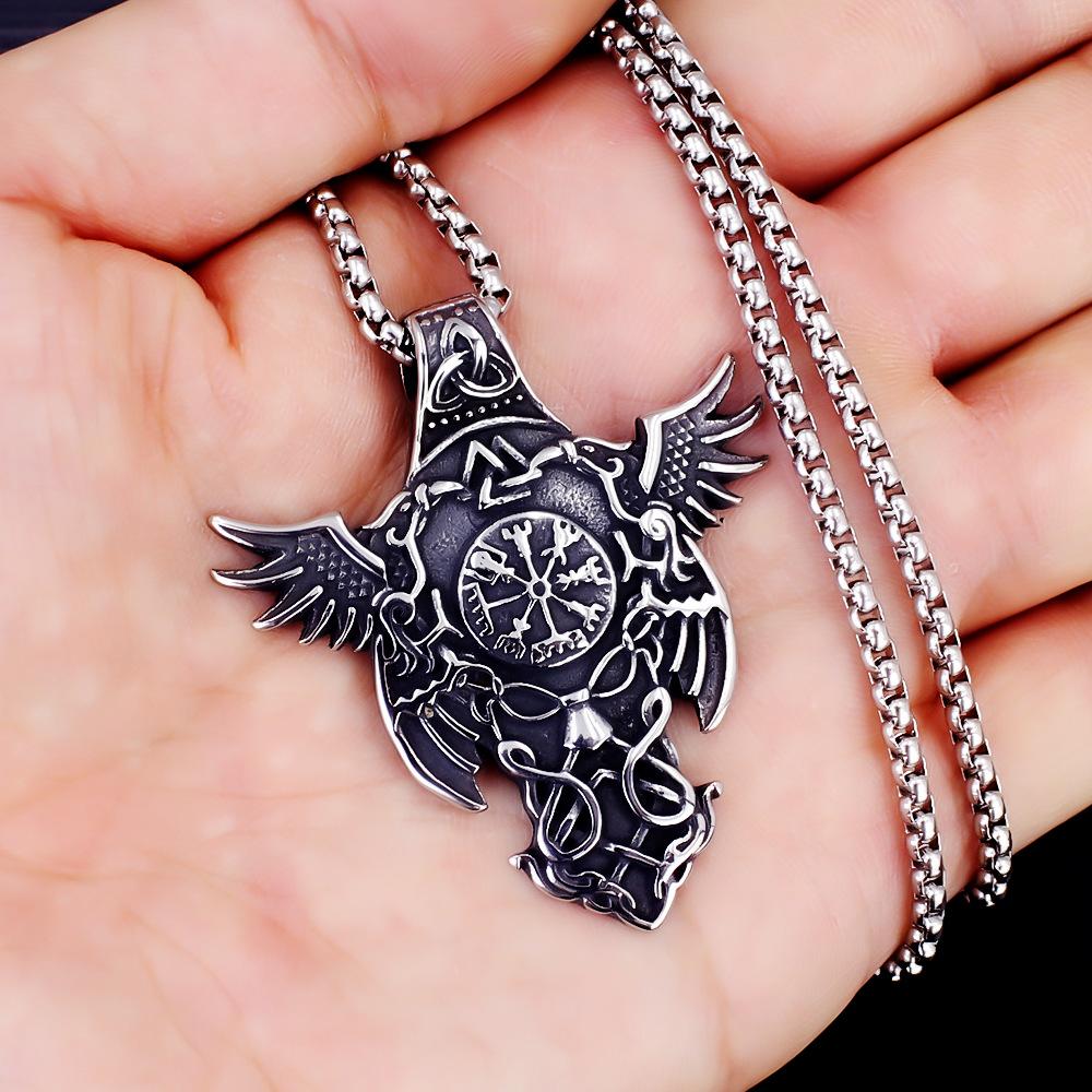 Halsband Herrar Nordisk Viking Kompass Symbol Hänge