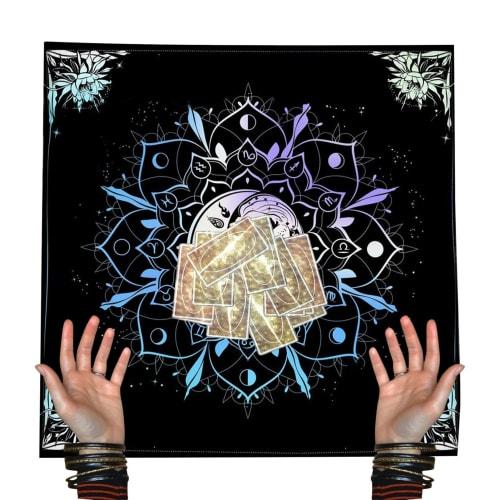 Tarot Tablecloth | Alter Cloth - Tarot Tablecloth, Tarot Tablecloth, Cloth Cushion, Mandala, Butterfly, Flower, Velvet Cloth, Divination Tablecloth, 5