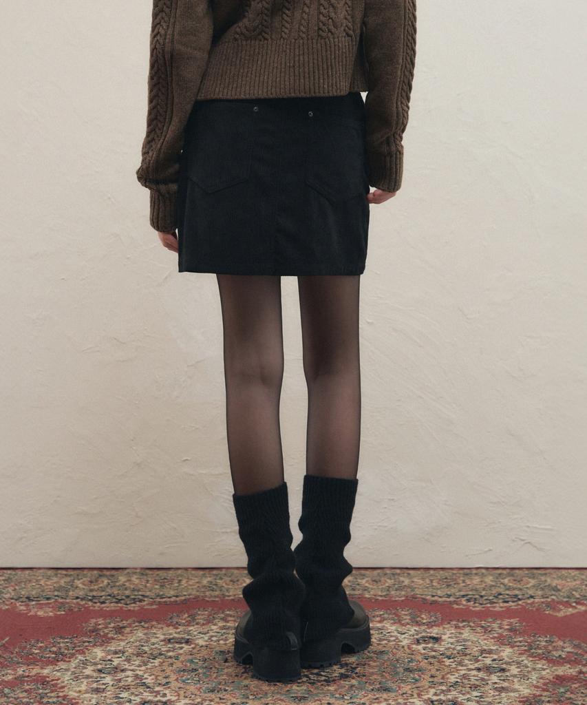 Ledeoli Corduroy Mini Skirt [Brown]