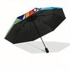 1pc Mulan and Mushu Automatic Opening and Closing Umbrella - Lightweight 3-Fold Design, Suitable for Fans, Travel, Daily Use, Interesting Sh